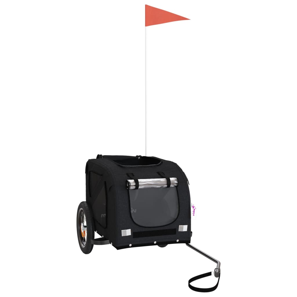 Rimorchio da Bici per Animali Nero Oxford e Ferro - homemem39