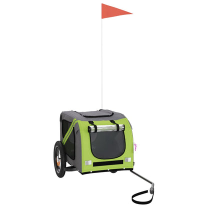 Rimorchio da Bici per Animali Verde e Grigio Oxford e Ferro - homemem39