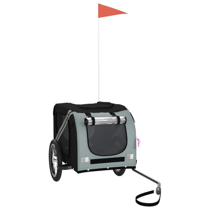 Rimorchio da Bici per Animali Nero e Grigio Oxford e Ferro - homemem39