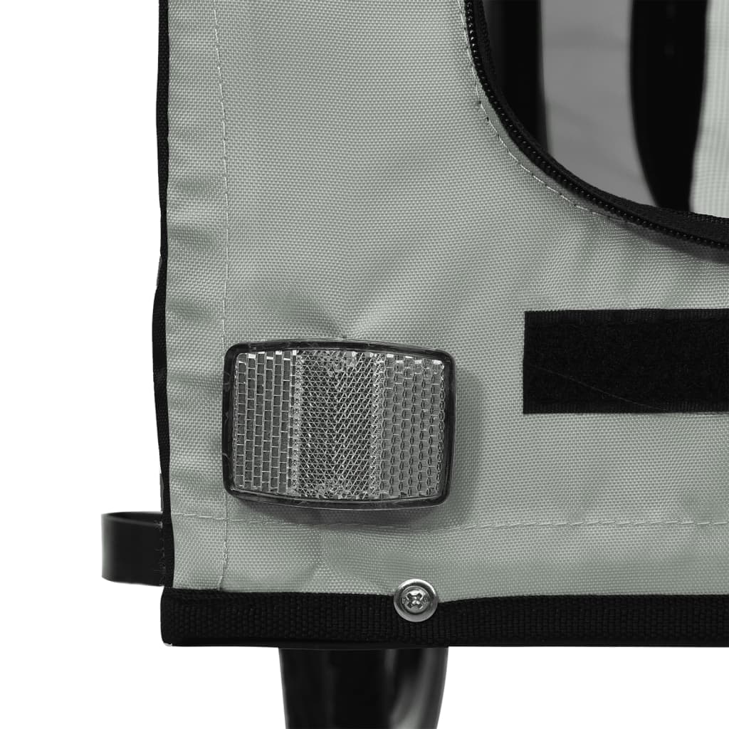 Rimorchio da Bici per Animali Nero e Grigio Oxford e Ferro - homemem39