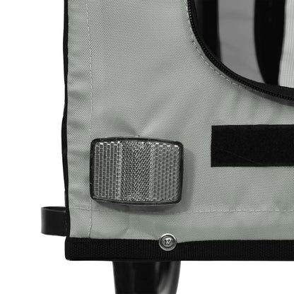 Rimorchio da Bici per Animali Nero e Grigio Oxford e Ferro - homemem39