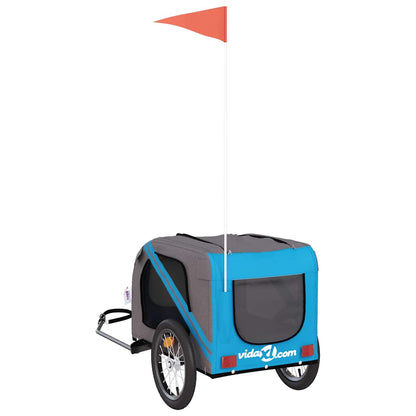 Rimorchio da Bici per Animali Blu e Grigio Oxford e Ferro | homemem39
