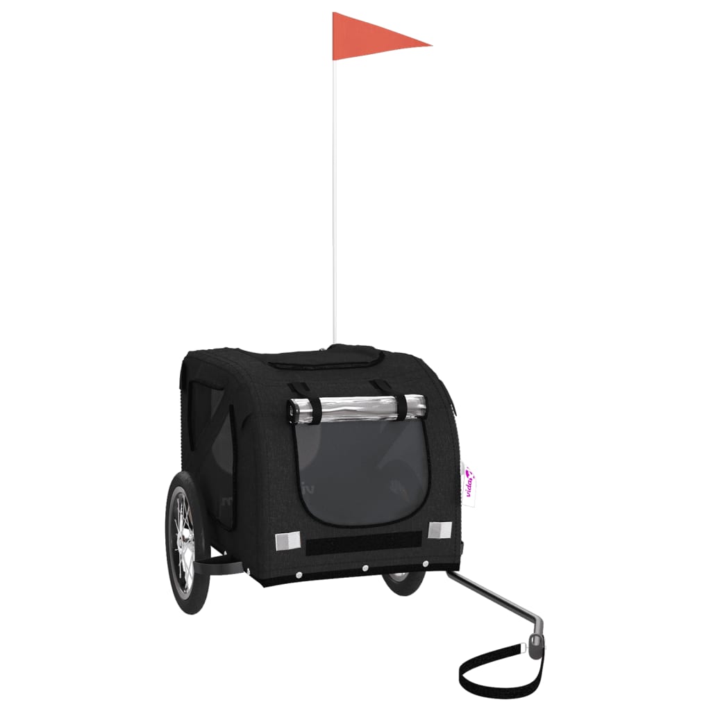 Rimorchio da Bici per Animali Nero Oxford e Ferro - homemem39
