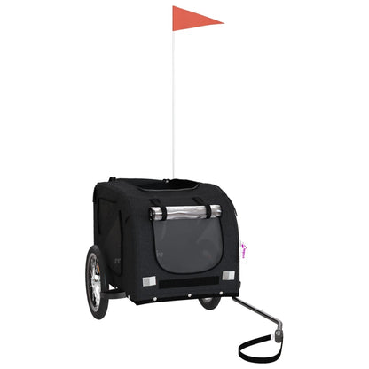 Rimorchio da Bici per Animali Nero Oxford e Ferro - homemem39