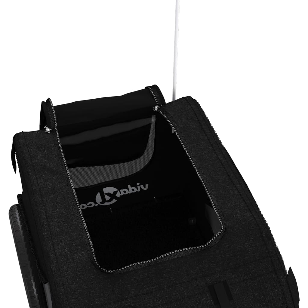 Rimorchio da Bici per Animali Nero Oxford e Ferro - homemem39