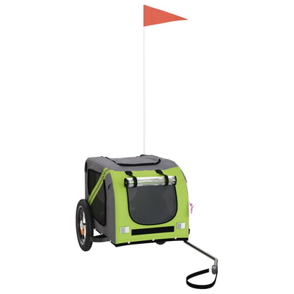 Rimorchio da Bici per Animali Verde e Grigio Oxford e Ferro - homemem39