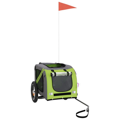 Rimorchio da Bici per Animali Verde e Grigio Oxford e Ferro - homemem39