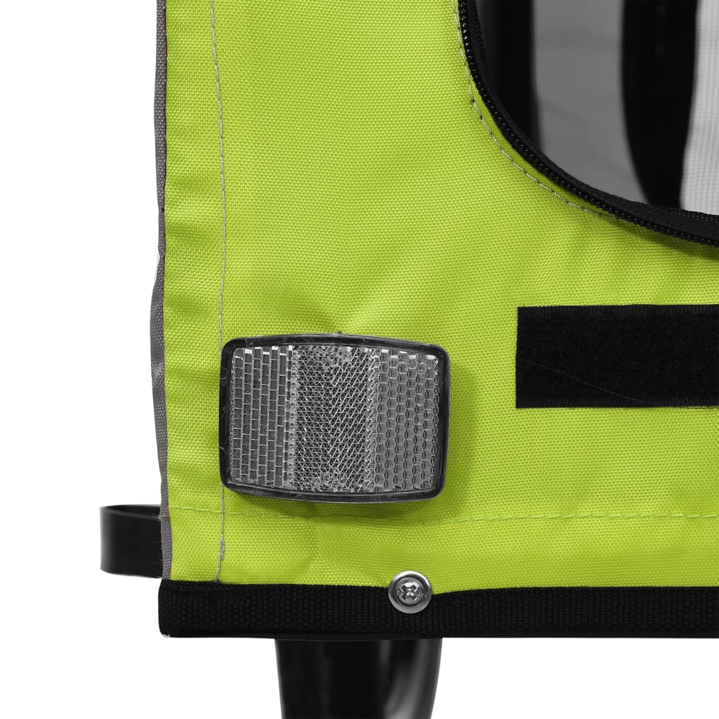 Rimorchio da Bici per Animali Verde e Grigio Oxford e Ferro - homemem39