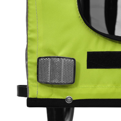 Rimorchio da Bici per Animali Verde e Grigio Oxford e Ferro - homemem39