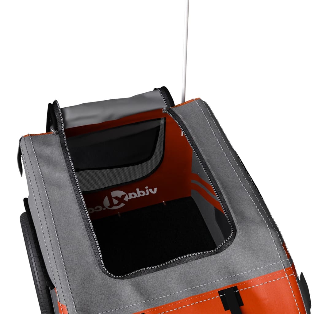 Rimorchio da Bici per Animali Arancione e Nero Oxford e Ferro - homemem39