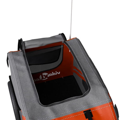 Rimorchio da Bici per Animali Arancione e Nero Oxford e Ferro - homemem39