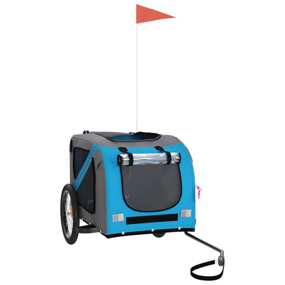 Rimorchio da Bici per Animali Blu e Grigio Oxford e Ferro - homemem39