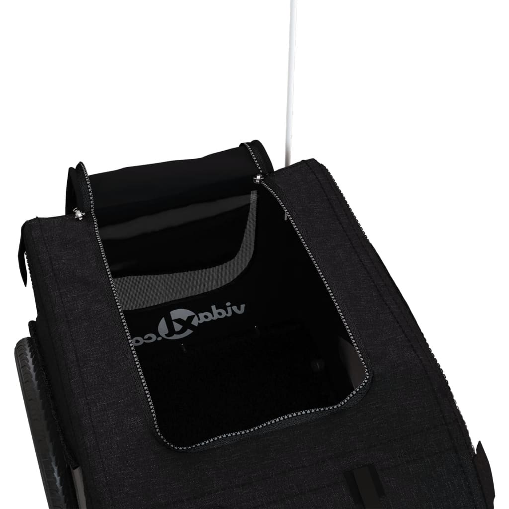 Rimorchio da Bici per Animali Nero Oxford e Ferro - homemem39