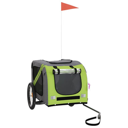 Rimorchio da Bici per Animali Verde e Grigio Oxford e Ferro - homemem39