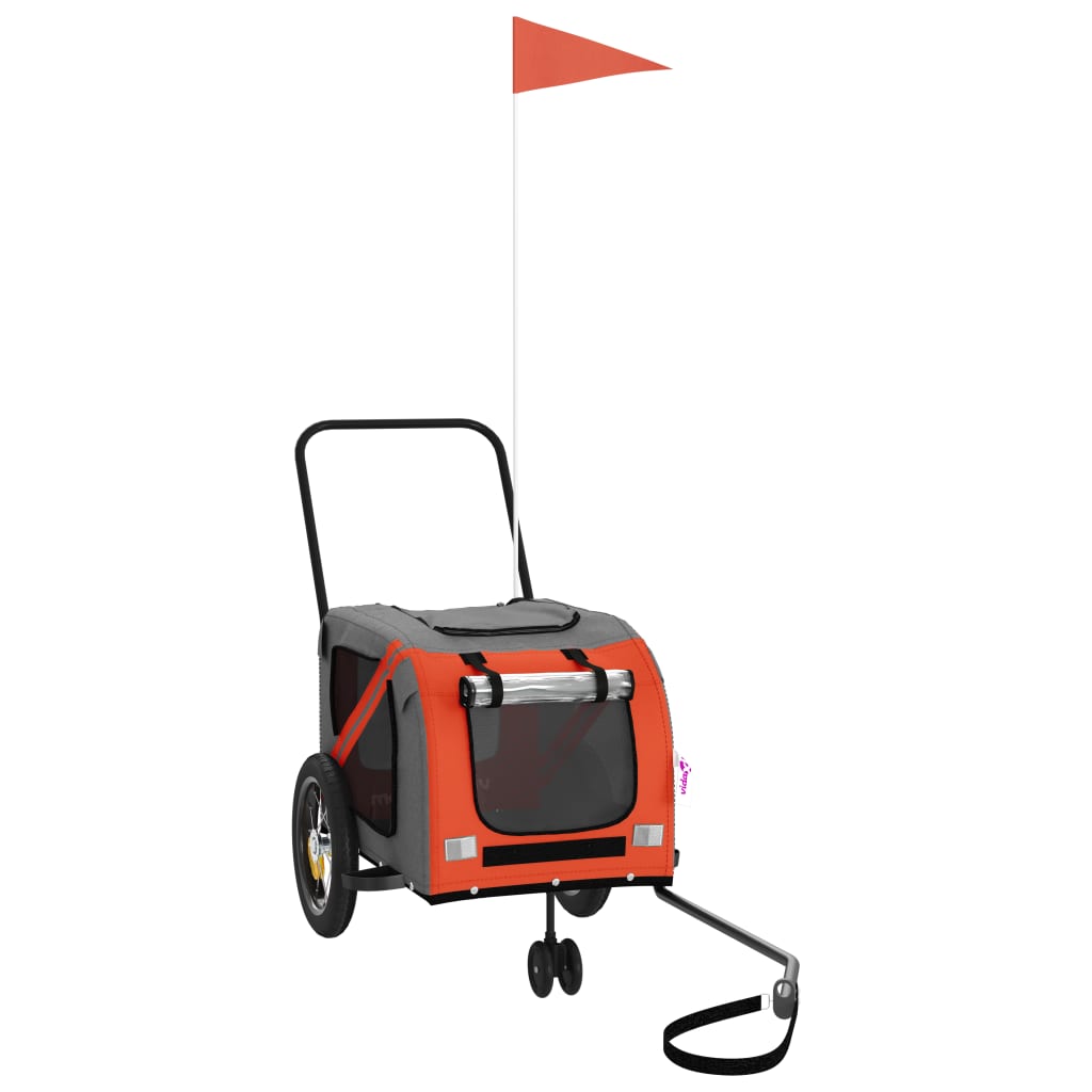 Rimorchio da Bici per Animali Arancione e Nero Oxford e Ferro - homemem39