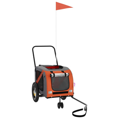 Rimorchio da Bici per Animali Arancione e Nero Oxford e Ferro - homemem39