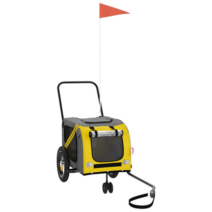 Rimorchio da Bici per Animali Giallo e Nero Oxford e Ferro - homemem39