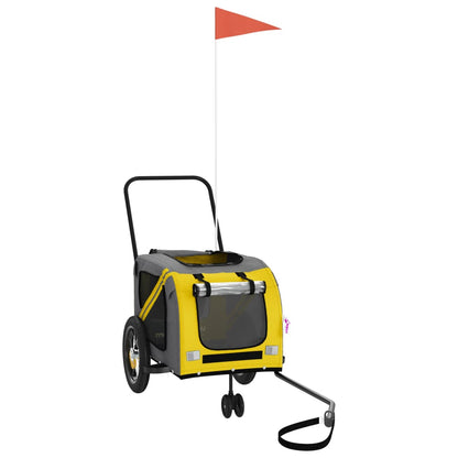 Rimorchio da Bici per Animali Giallo e Nero Oxford e Ferro - homemem39