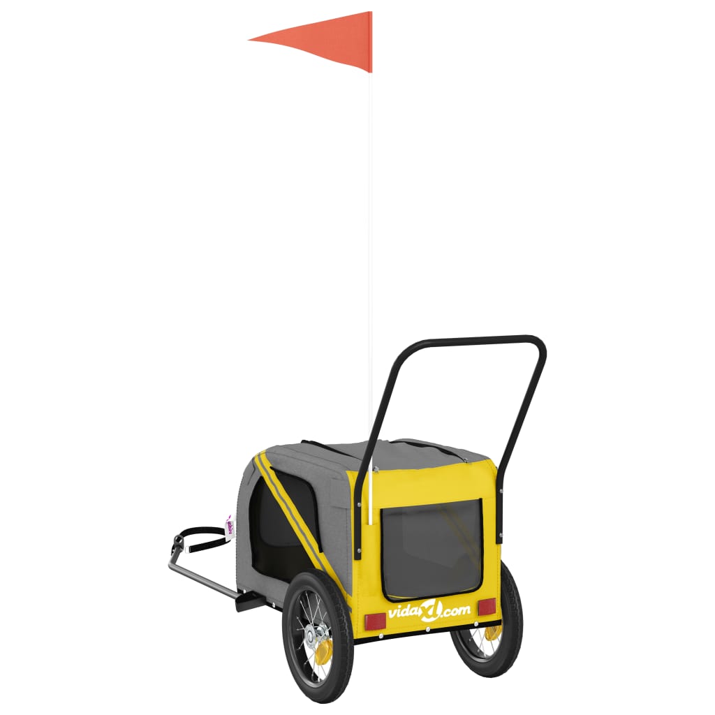 Rimorchio da Bici per Animali Giallo e Nero Oxford e Ferro - homemem39