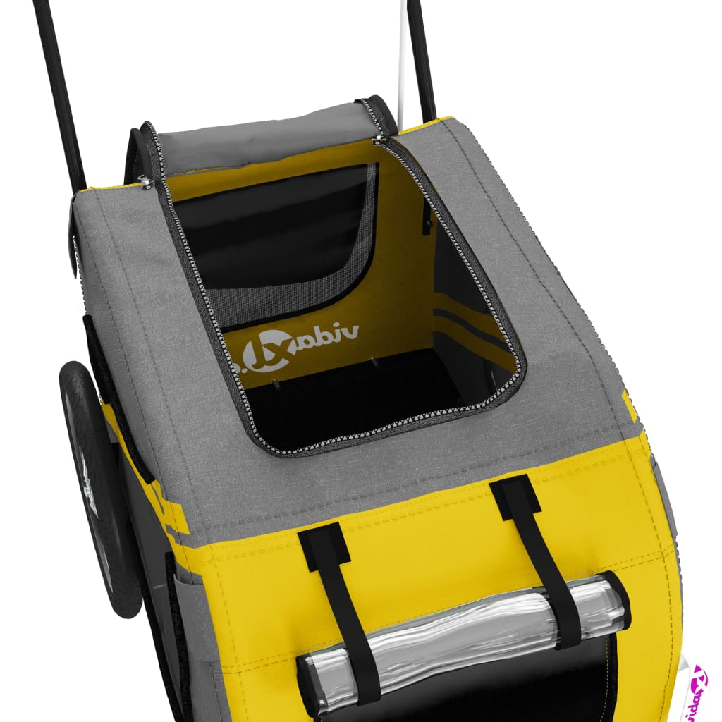 Rimorchio da Bici per Animali Giallo e Nero Oxford e Ferro - homemem39