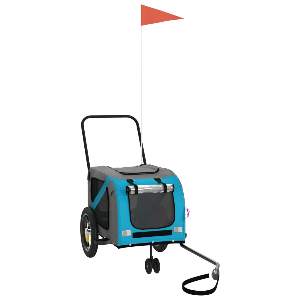 Rimorchio da Bici per Animali Blu e Nero Oxford e Ferro - homemem39