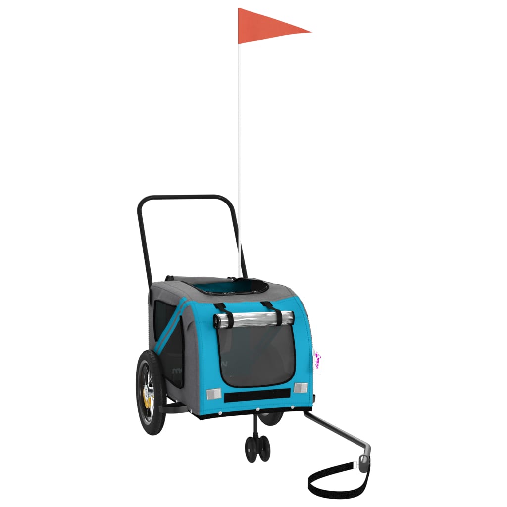 Rimorchio da Bici per Animali Blu e Nero Oxford e Ferro - homemem39