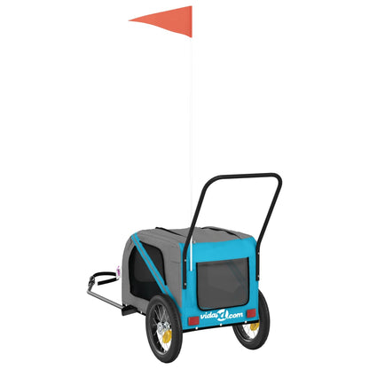 Rimorchio da Bici per Animali Blu e Nero Oxford e Ferro - homemem39