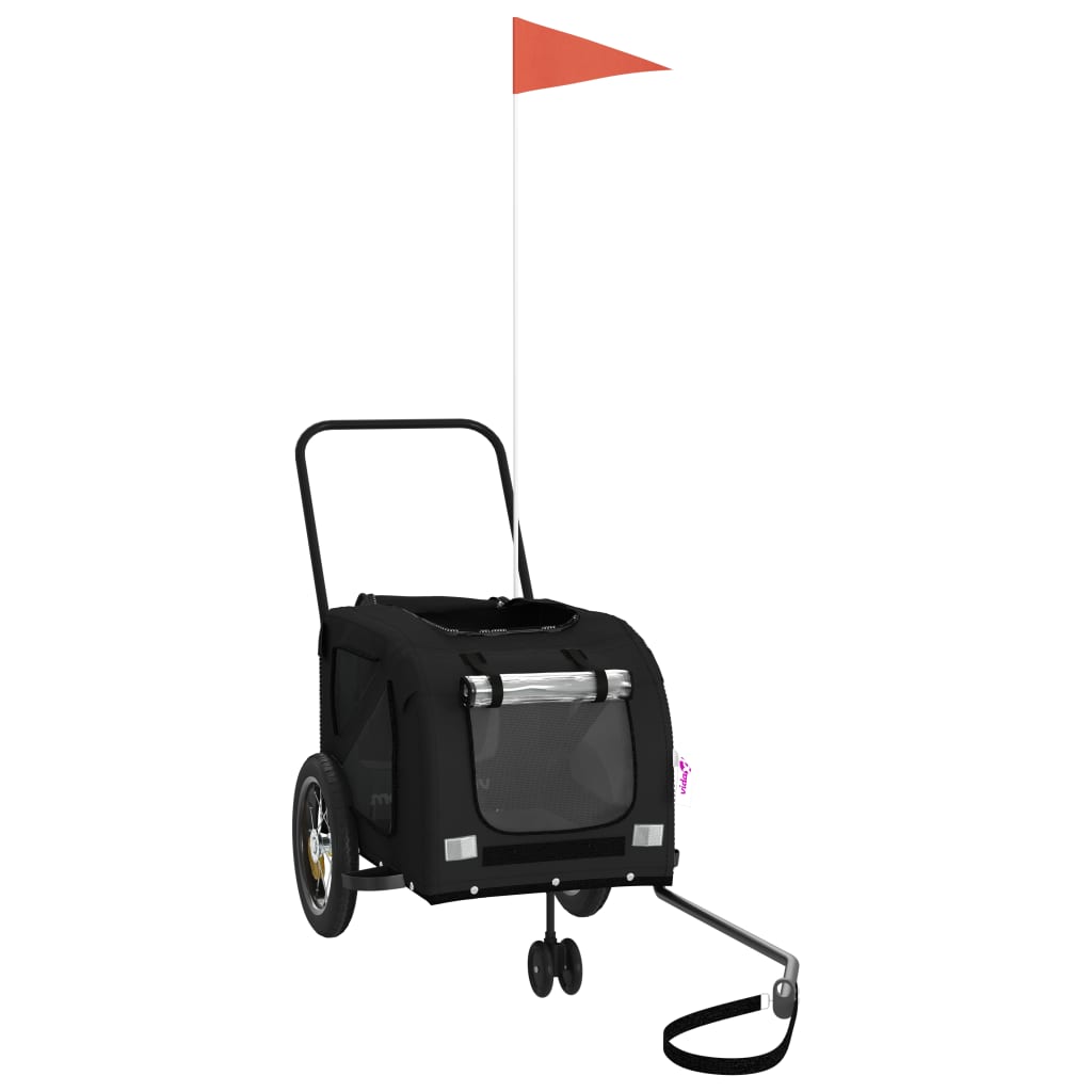 Rimorchio da Bici per Animali Nero Oxford e Ferro - homemem39