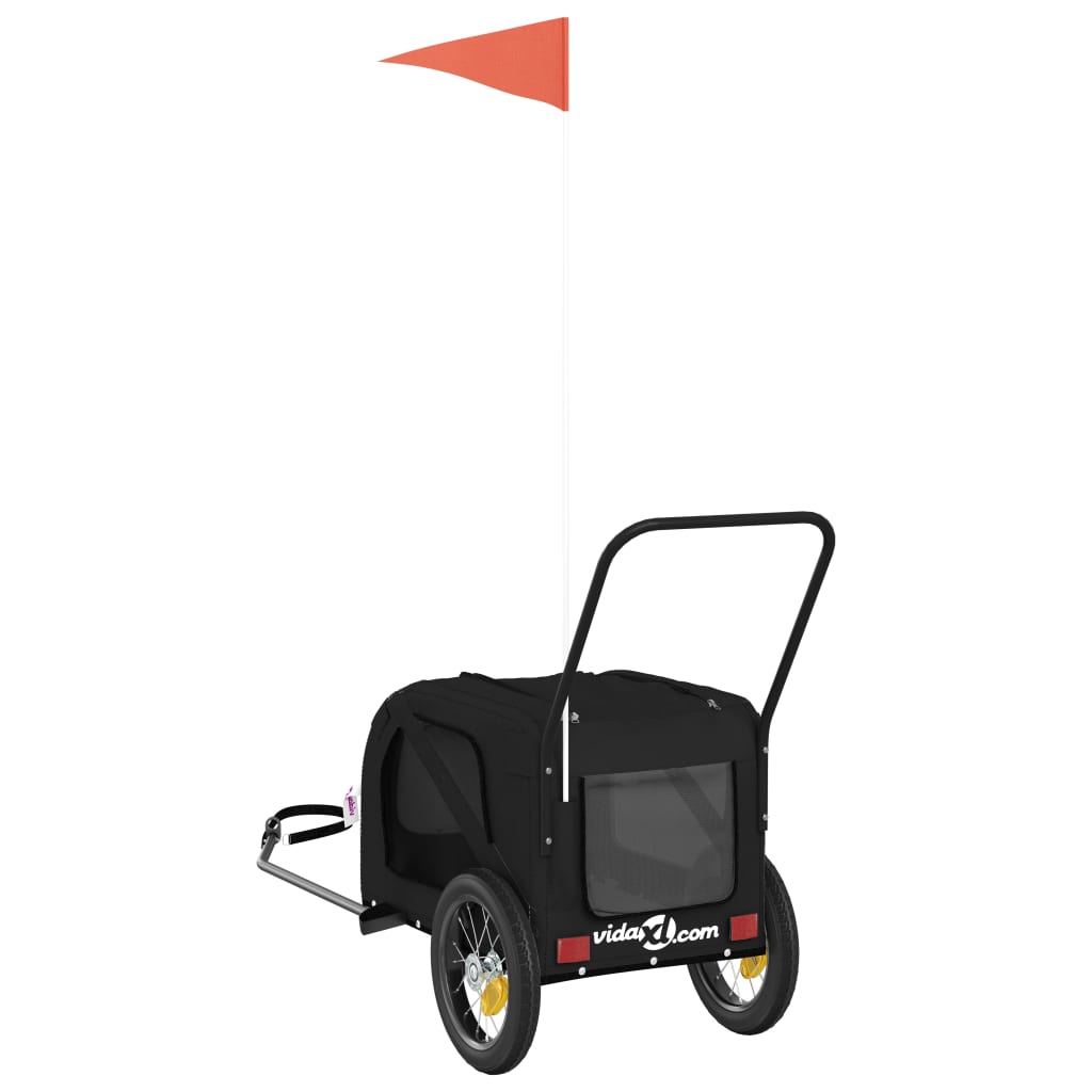 Rimorchio da Bici per Animali Nero Oxford e Ferro - homemem39