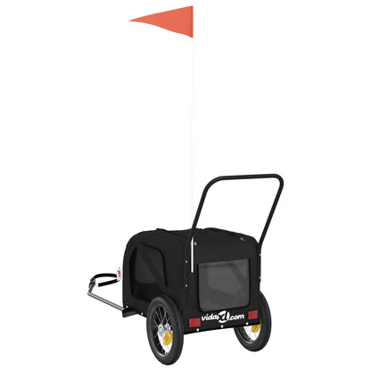 Rimorchio da Bici per Animali Nero Oxford e Ferro - homemem39