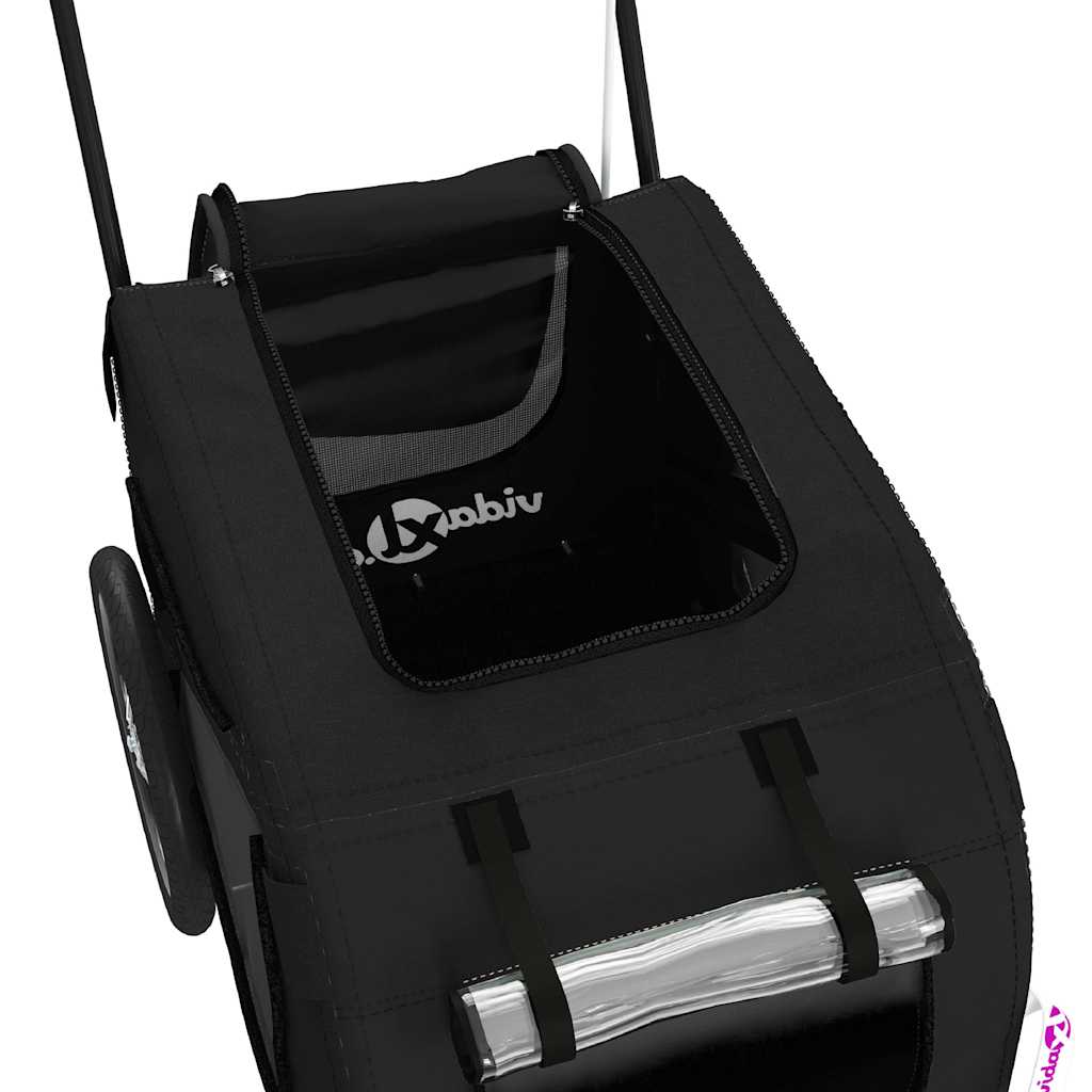 Rimorchio da Bici per Animali Nero Oxford e Ferro - homemem39