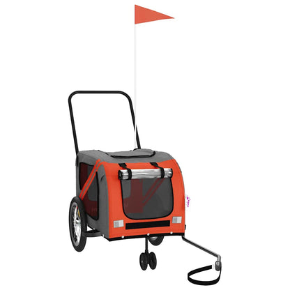 Rimorchio da Bici per Animali Arancione e Grigio Oxford e Ferro - homemem39