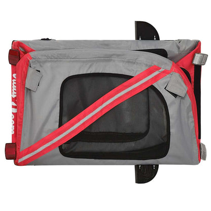 Rimorchio da Bici per Animali Rosso e Grigio Oxford e Ferro - homemem39