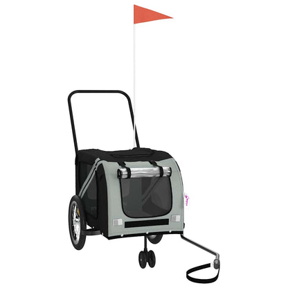 Rimorchio da Bici per Animali Grigio e Nero Oxford e Ferro - homemem39