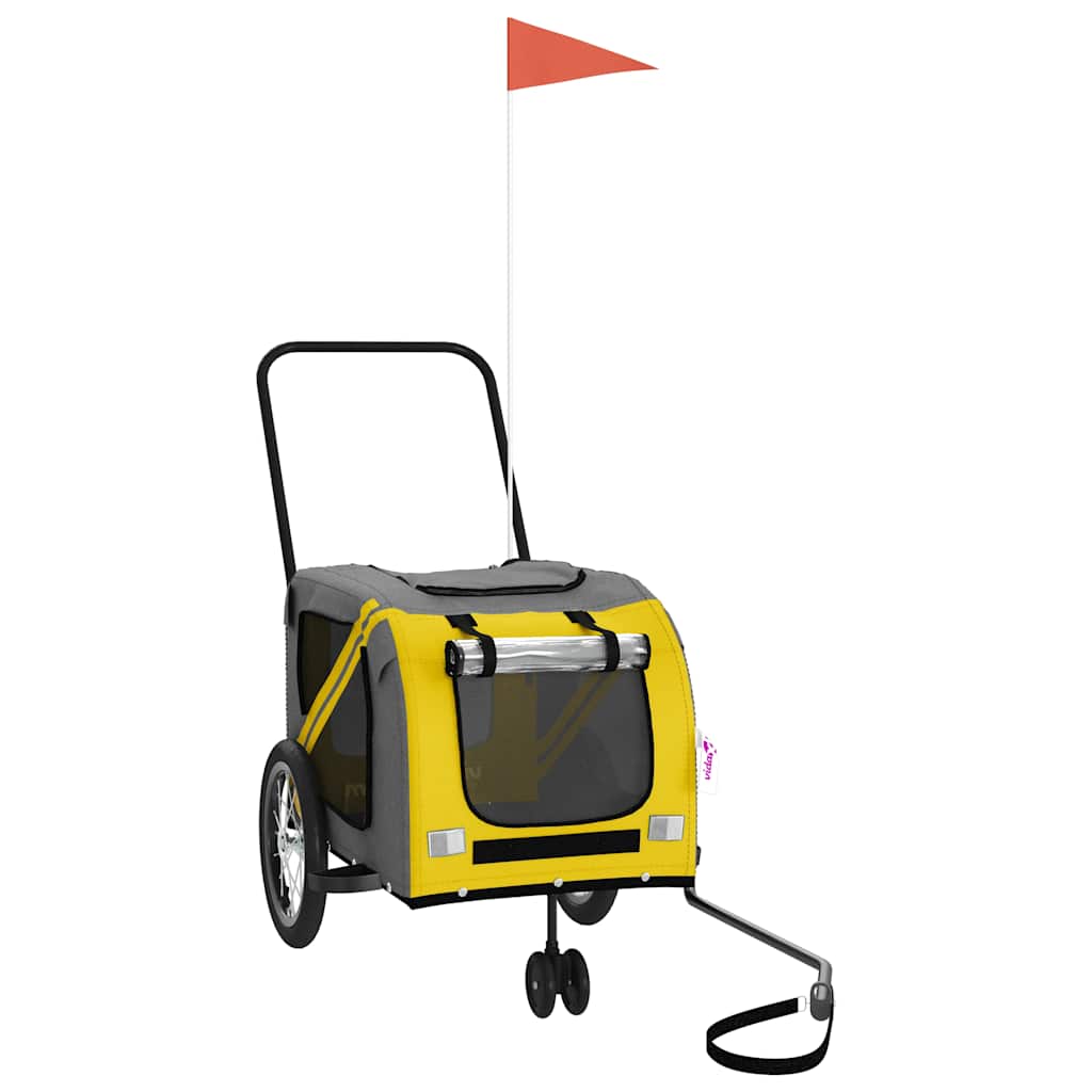 Rimorchio da Bici per Animali Giallo e Grigio Oxford e Ferro - homemem39