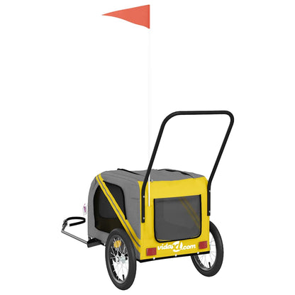 Rimorchio da Bici per Animali Giallo e Grigio Oxford e Ferro - homemem39