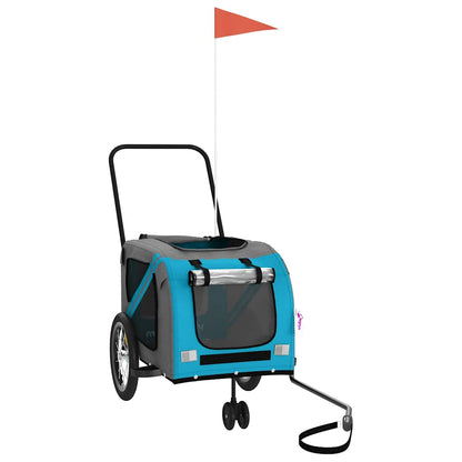 Rimorchio da Bici per Animali Blu e Grigio Oxford e Ferro - homemem39