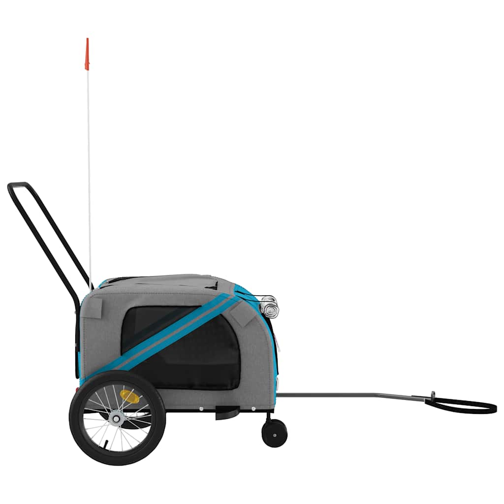 Rimorchio da Bici per Animali Blu e Grigio Oxford e Ferro | homemem39