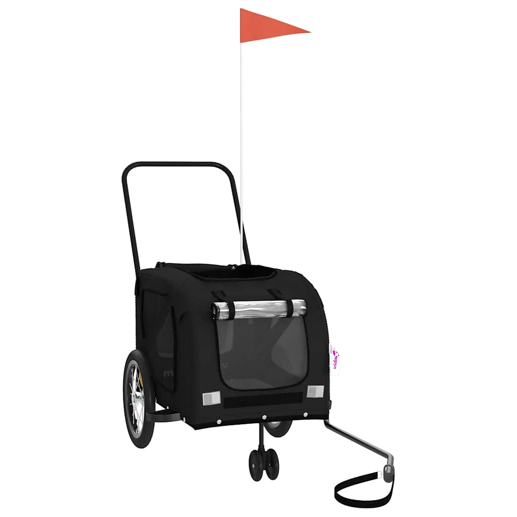 Rimorchio da Bici per Animali Nero Oxford e Ferro - homemem39