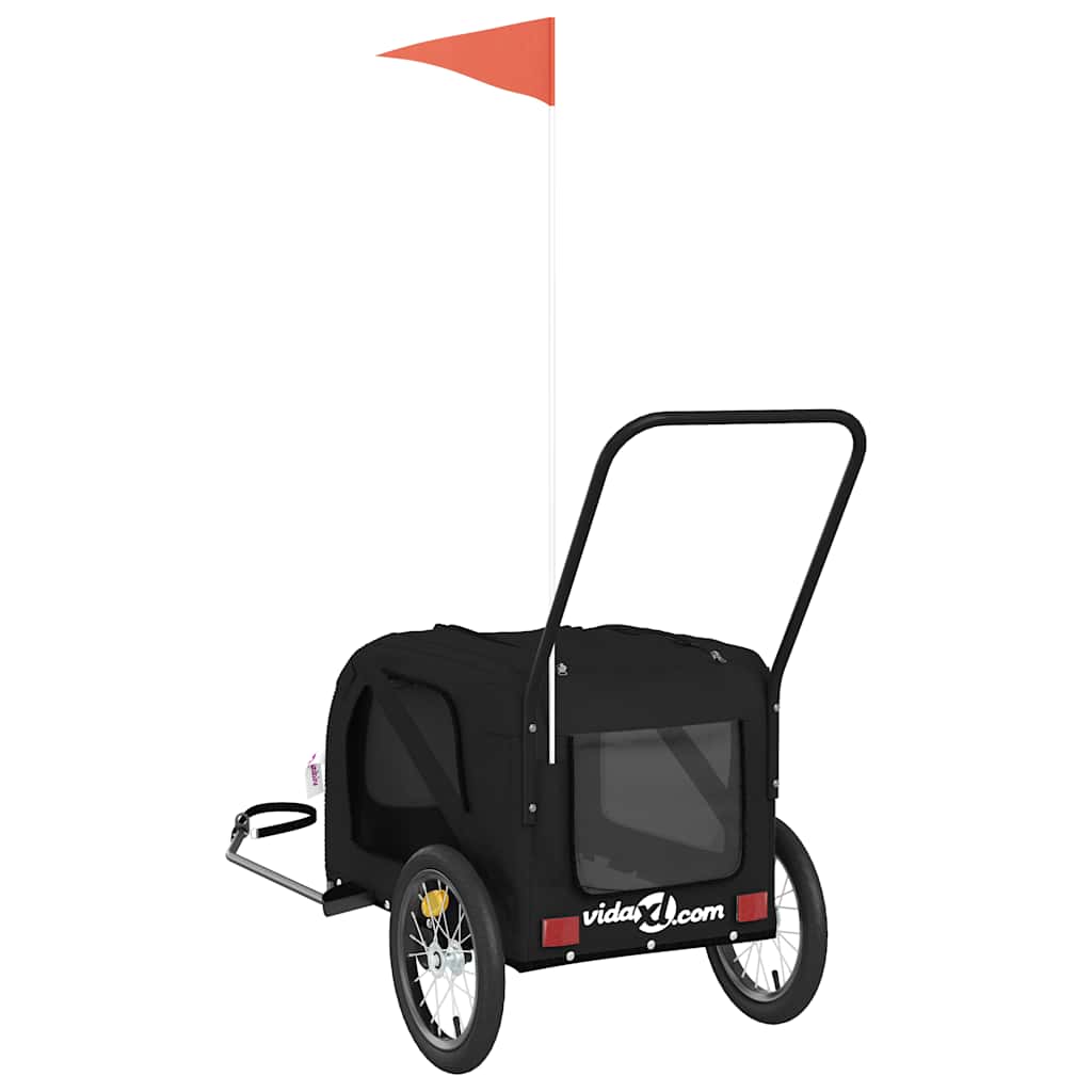 Rimorchio da Bici per Animali Nero Oxford e Ferro - homemem39