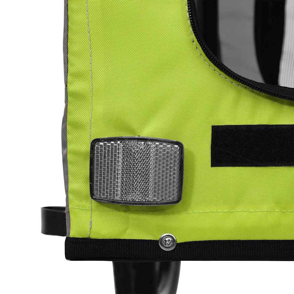 Rimorchio da Bici per Animali Verde e Grigio Oxford e Ferro - homemem39