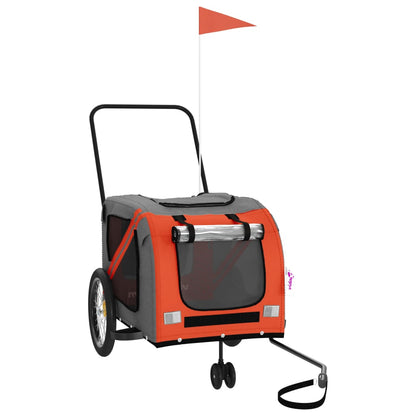 Rimorchio da Bici per Animali Arancione e Grigio Oxford e Ferro - homemem39