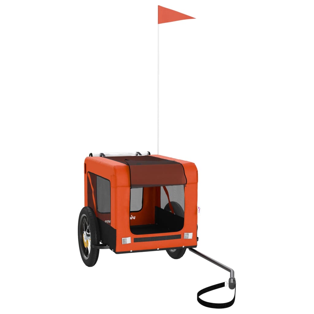 Rimorchio da Bici per Animali Arancione e Nero Oxford e Ferro - homemem39