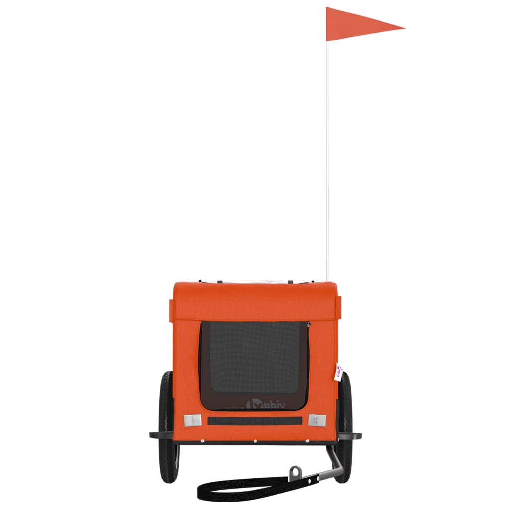 Rimorchio da Bici per Animali Arancione e Nero Oxford e Ferro - homemem39