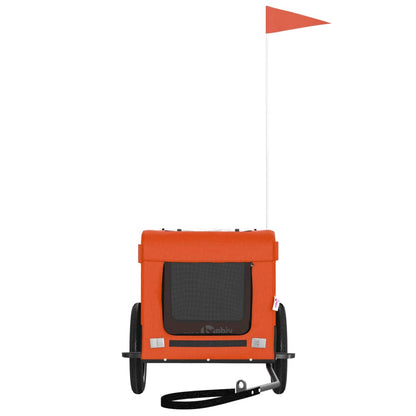 Rimorchio da Bici per Animali Arancione e Nero Oxford e Ferro - homemem39