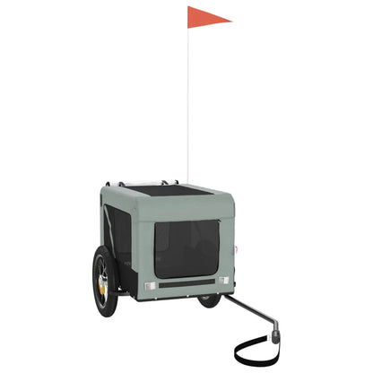 Rimorchio da Bici per Animali Grigio e Nero Oxford e Ferro - homemem39