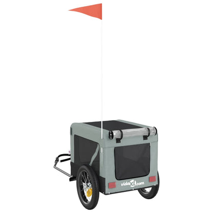 Rimorchio da Bici per Animali Grigio e Nero Oxford e Ferro - homemem39
