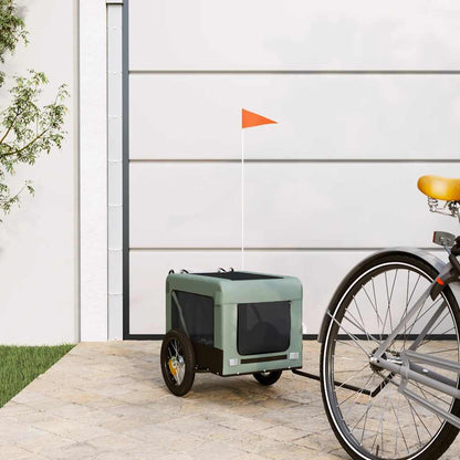 Rimorchio da Bici per Animali Grigio e Nero Oxford e Ferro | homemem39