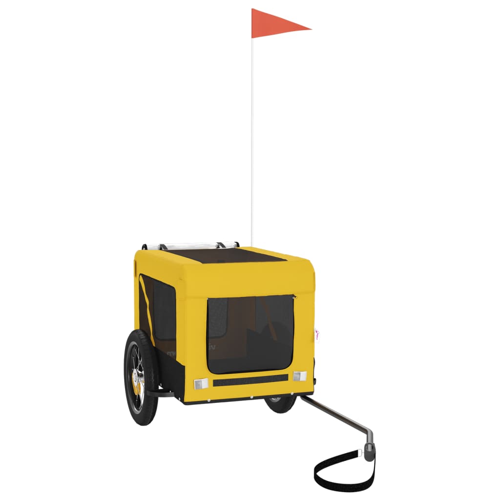 Rimorchio da Bici per Animali Giallo e Nero Oxford e Ferro - homemem39