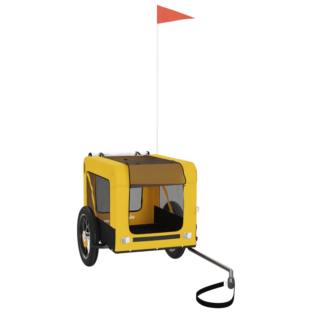 Rimorchio da Bici per Animali Giallo e Nero Oxford e Ferro - homemem39